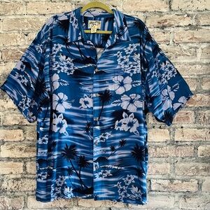 Big Dogs Blue Floral Hawaiian Button down Tropical Shirt NWOT open to offers